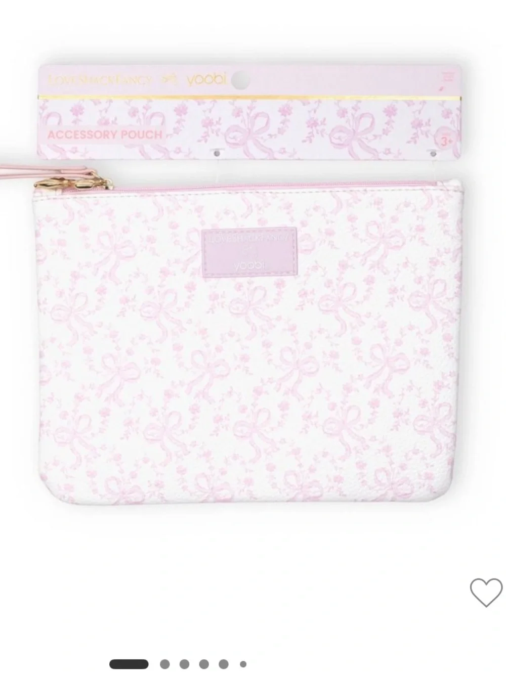 💗🎯LoveShackFancy x Target - Yoobi Coquette Bow Flat Zip Pencil Case with Strap